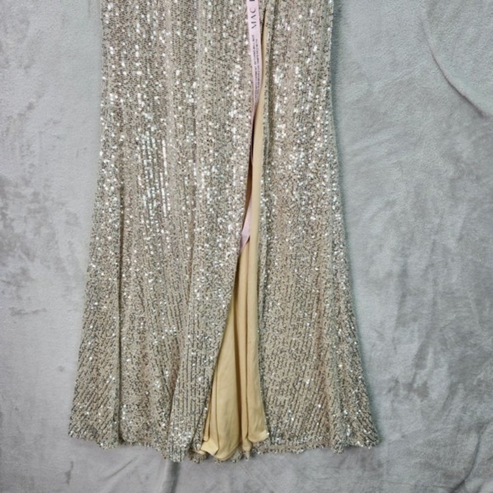 Ieena Mac Duggal Sequin V neck sleeveless Slit formal gown NWT - Picture 10 of 10